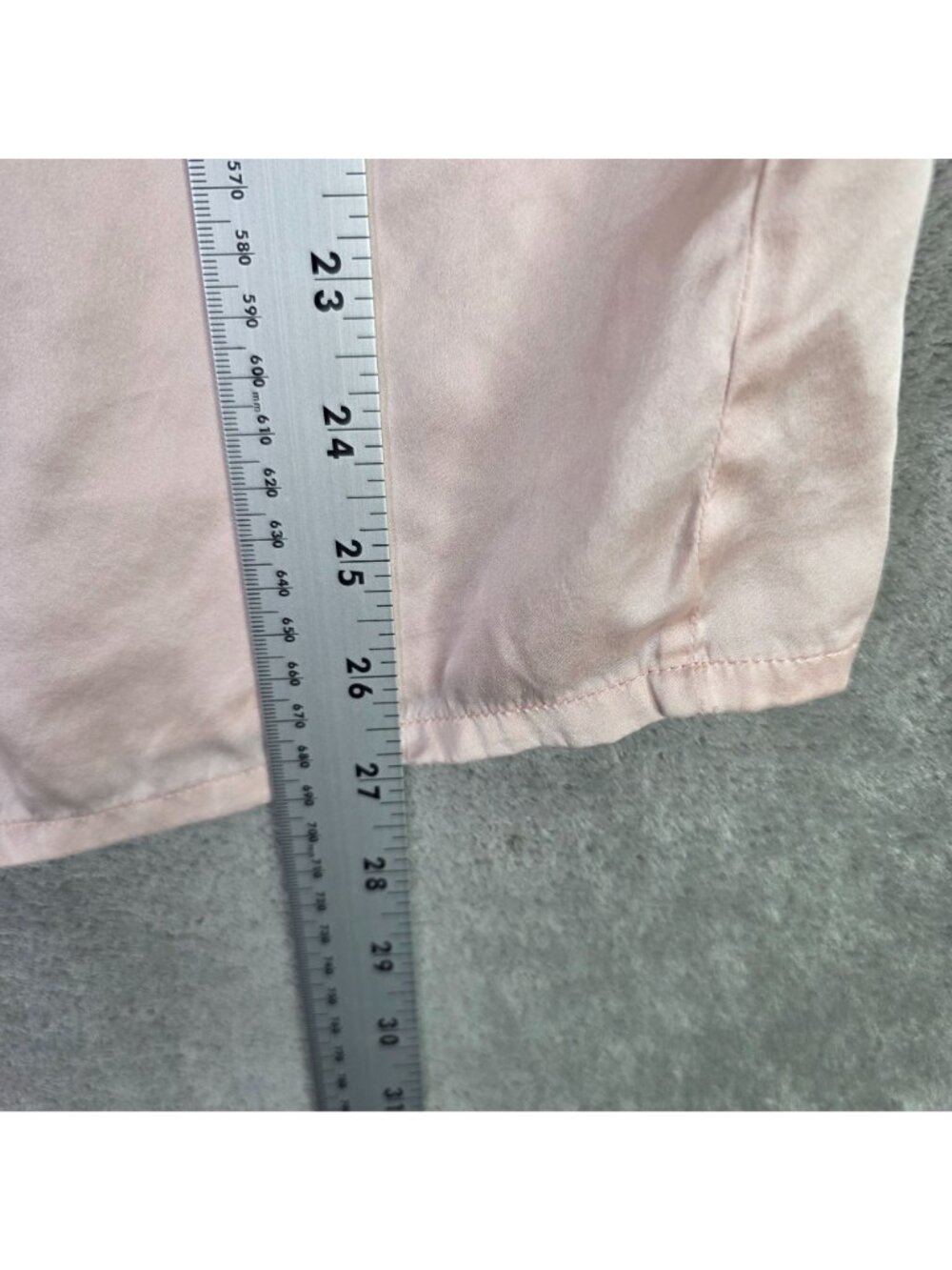 Womens Silk silky 100% Silk Pink Pajama Set Contrast Trim Button Up Top Size XL - Picture 6 of 14